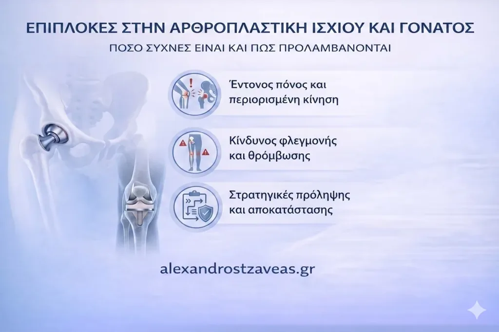 Eπιπλοκές στην αρθροπλαστική ισχίου και γόνατος: πόσο συχνές είναι και πως προλαμβάνονται