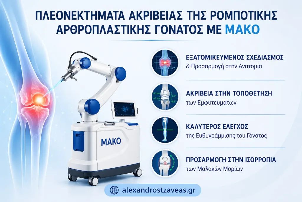 Πλεονεκτήματα ακρίβειας της ρομποτικής αρθροπλαστικής γόνατος με MAKO