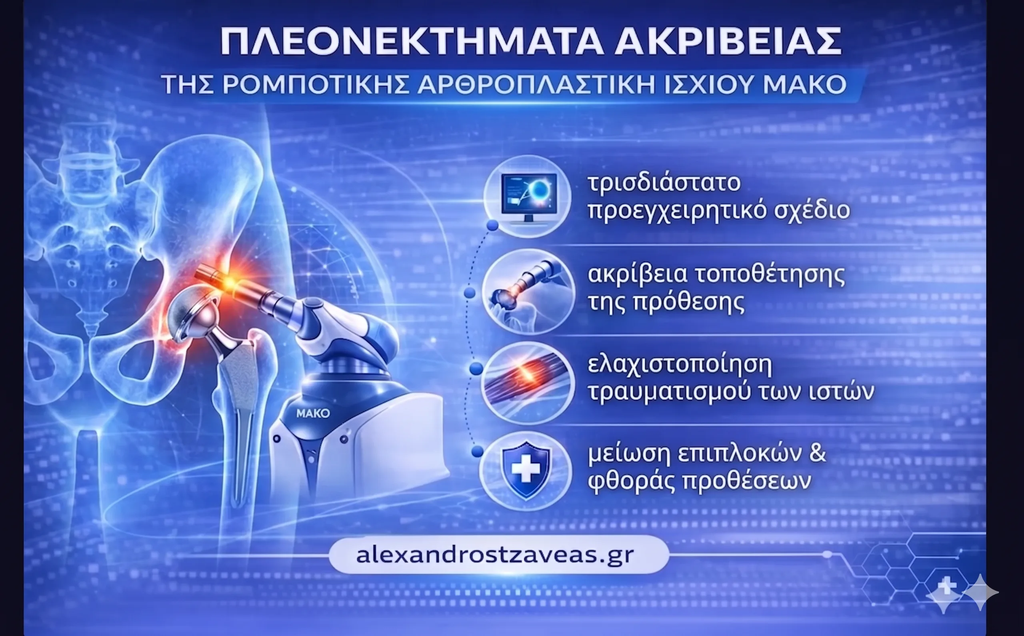Πλεονεκτήματα της MAKO ρομποτικής αρθροπλαστικής ισχίου