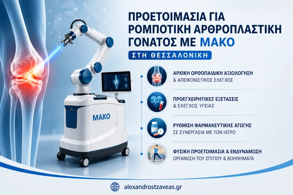 Προετοιμασία για ρομποτική αρθροπλαστική γόνατος με MAKO στη Θεσσαλονίκη
